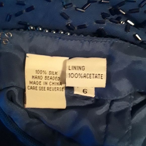 Peak Evenings Coral Blue Size 6 Prom Dress - Picture 8 of 8